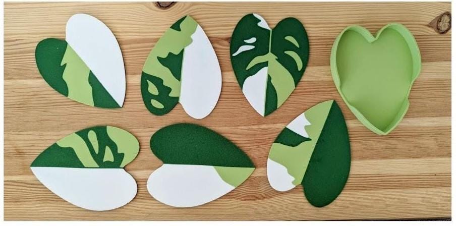 Monstera Plant Coaster Set