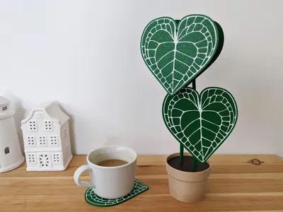 Anthurium Plant Coaster Set